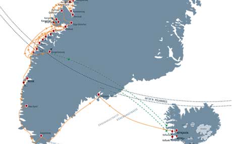 Karte zur Schiffsreise Grönland Intensiv 2024 - Tour 1