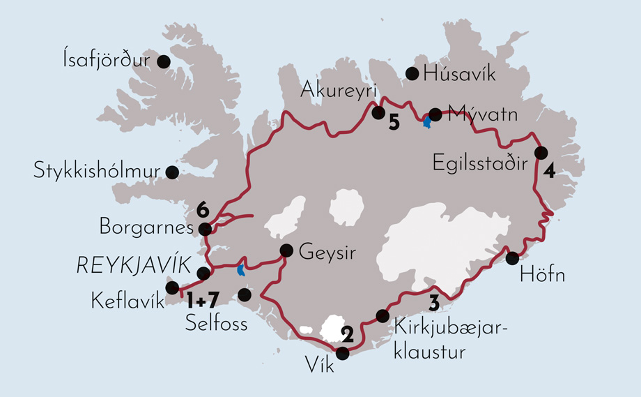 Karte Gruppenreise Juwelen der Insel