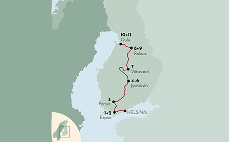 Karte zur Reise Wandern in Finnlands Nationalparks