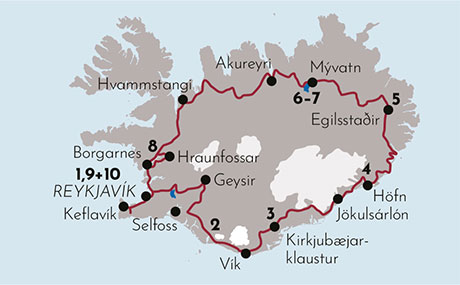 Karte Gruppenreisen Winterliche Naturwunder