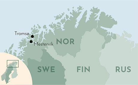 Karte zur Winterreise Norwegische Kombination. 