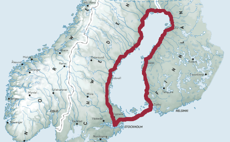 Karte zur Mietwagenrundreise Die Küste Schwedens und Finnlands entdecken