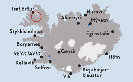 Karte zur Gruppenreisen Westfjorde und magisches Polarlicht