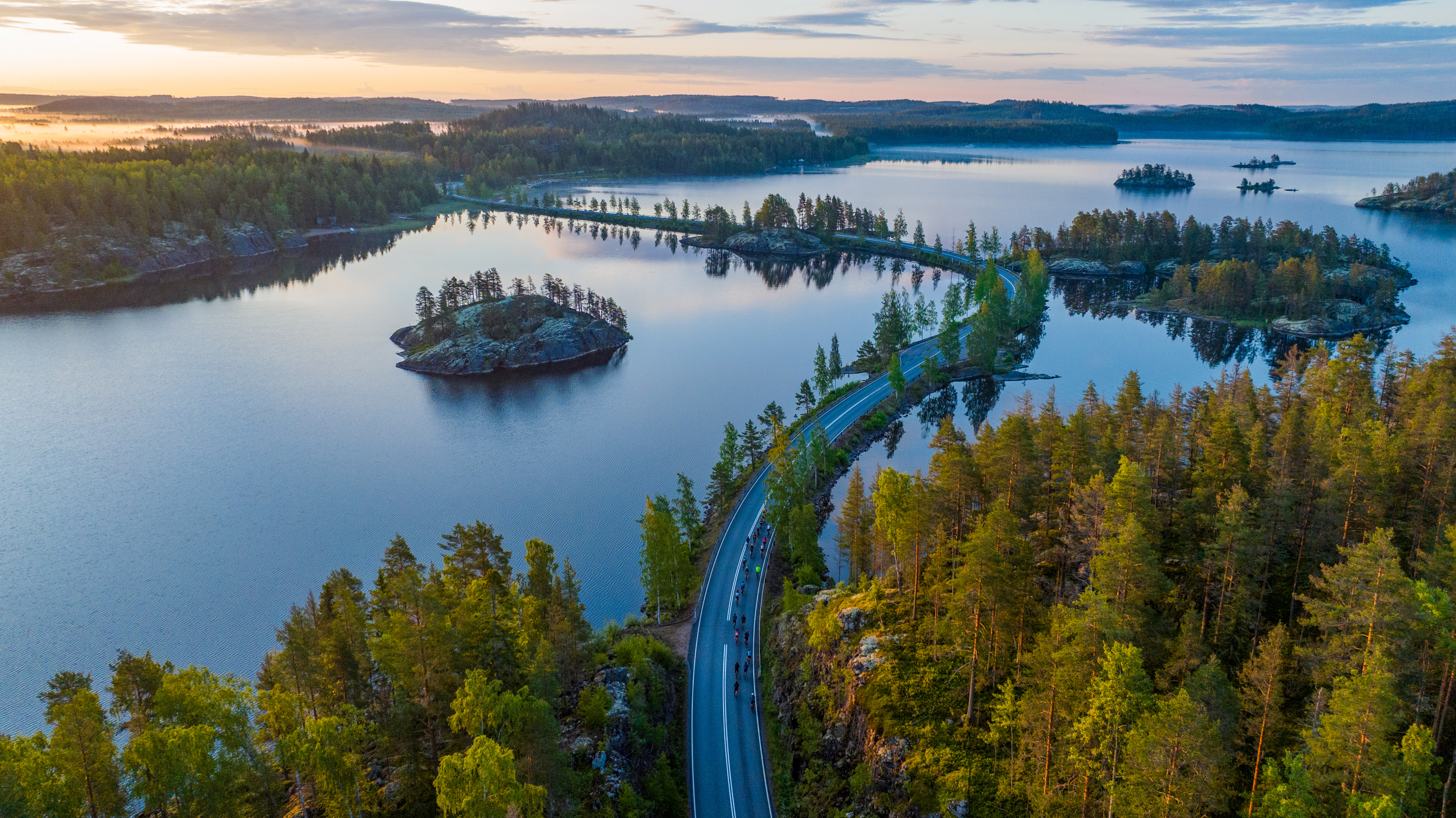 Die finnische Seenplatte in der Region Saimaa-See.