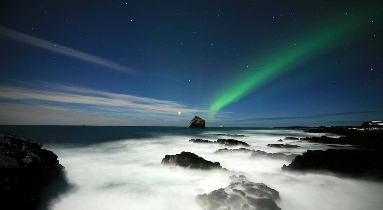 Polarlicht über der Halbinsel Reykjanes.